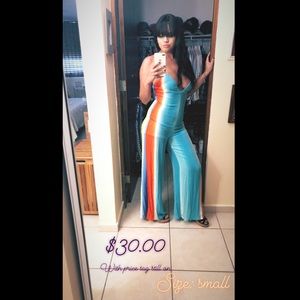 Tropical rainbow romper